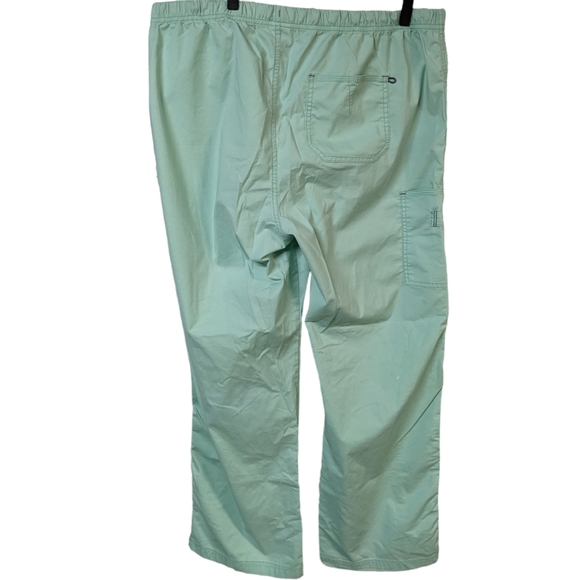 Flowy relaxed fit scrub pants cyan spread good cheer XL - Picture 2 of 6